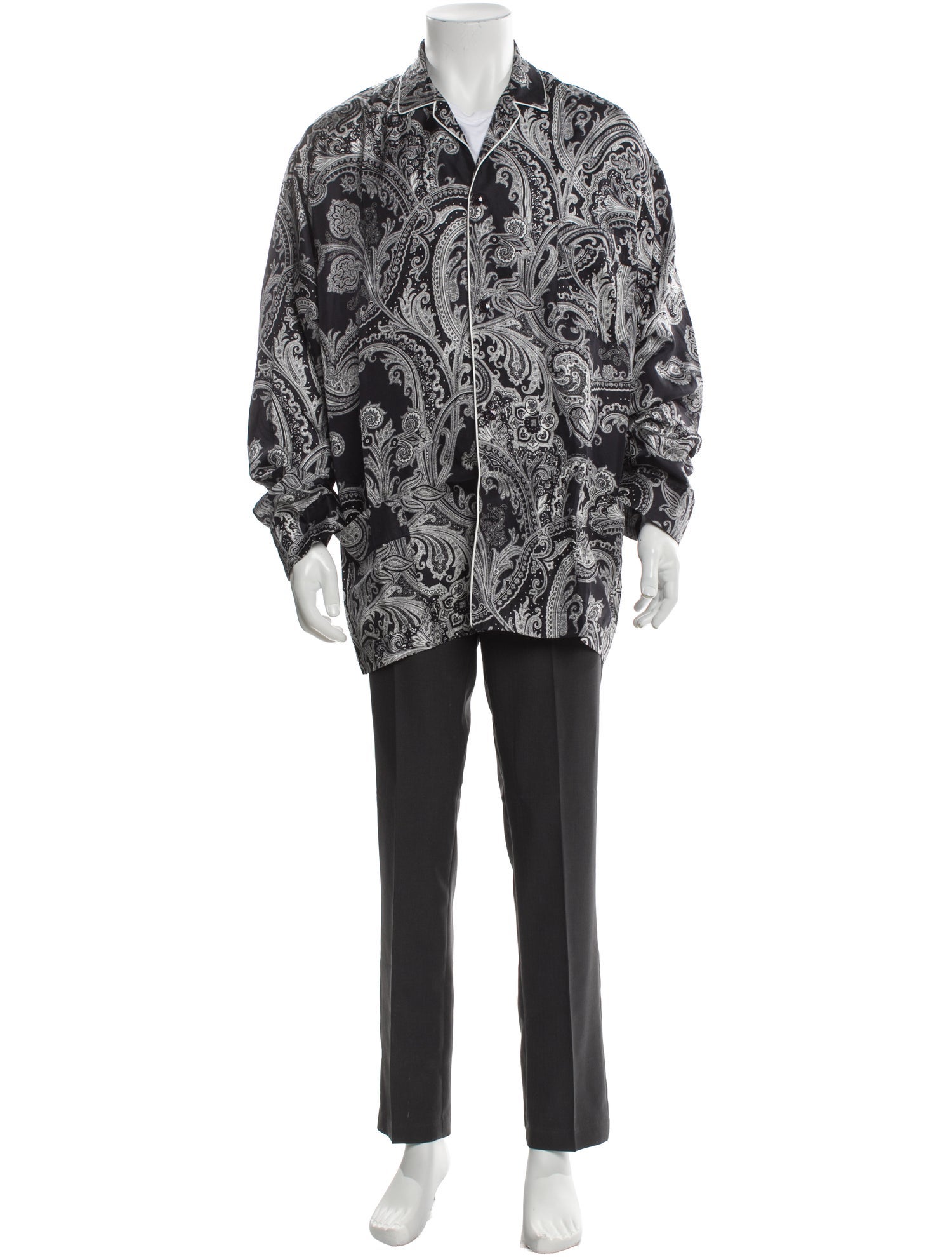 Etro Silk Paisley Print Pajama Top