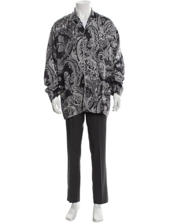 Etro Silk Paisley Print Pajama Top