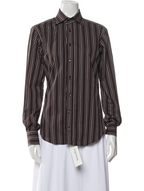 Etro Striped Long Sleeve Button-Up Top