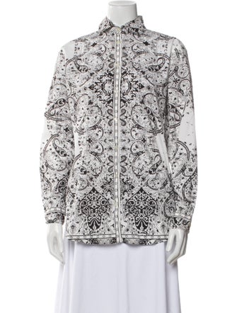 Etro Printed Long Sleeve Button-Up Top