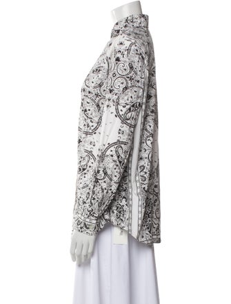 Etro Printed Long Sleeve Button-Up Top