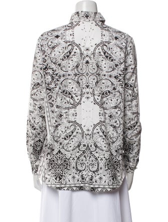 Etro Printed Long Sleeve Button-Up Top