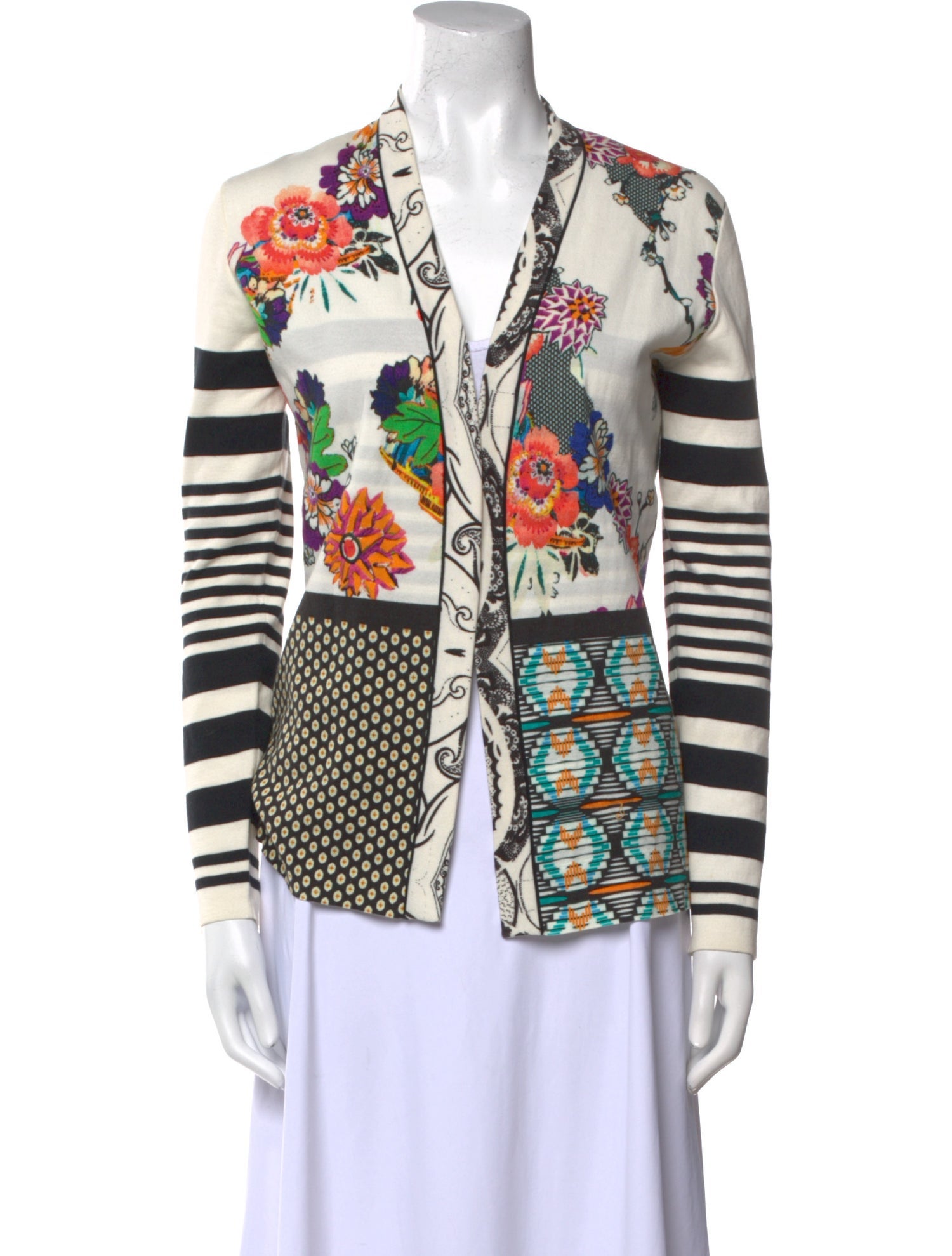 Etro Printed V-Neck Button-Up Top