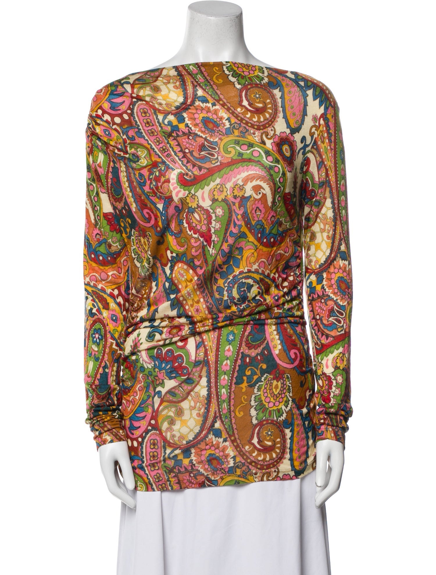 Etro Paisley Print Bateau Neckline Tunic