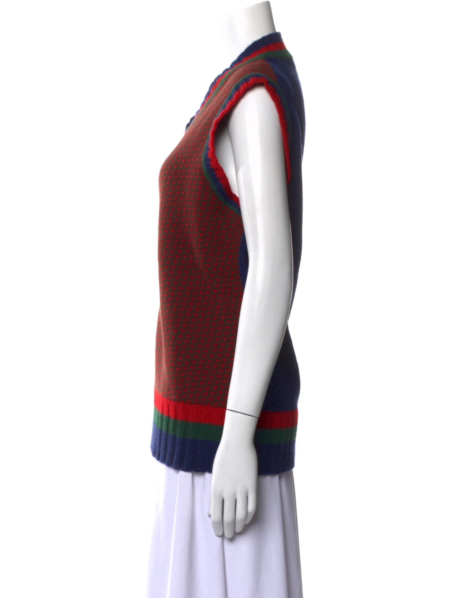 Etro Wool Colorblock Pattern Sweater