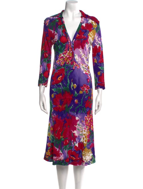 Etro Floral Print Midi Length Dress