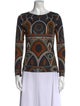 Etro Printed Bateau Neckline Top