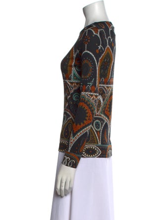 Etro Printed Bateau Neckline Top