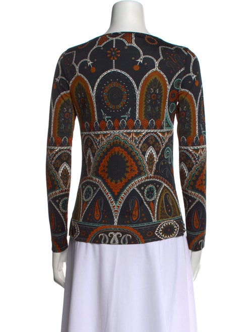 Etro Printed Bateau Neckline Top