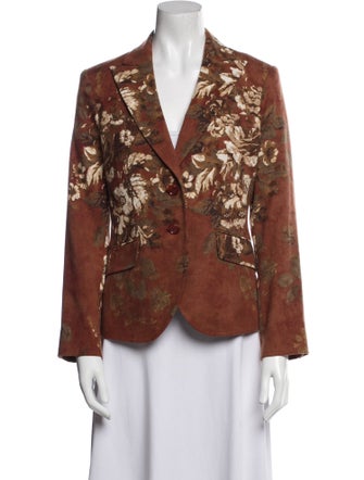 Etro Wool Floral Print Blazer