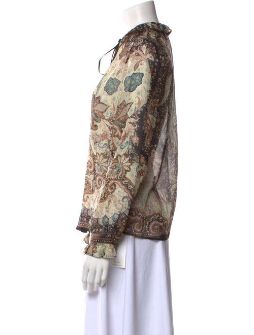 Etro Paisley Print Mock Neck Blouse