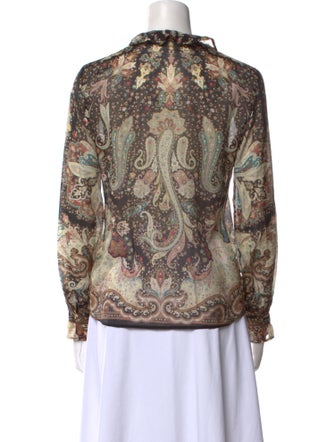 Etro Paisley Print Mock Neck Blouse