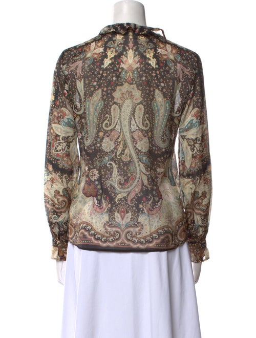 Etro Paisley Print Mock Neck Blouse
