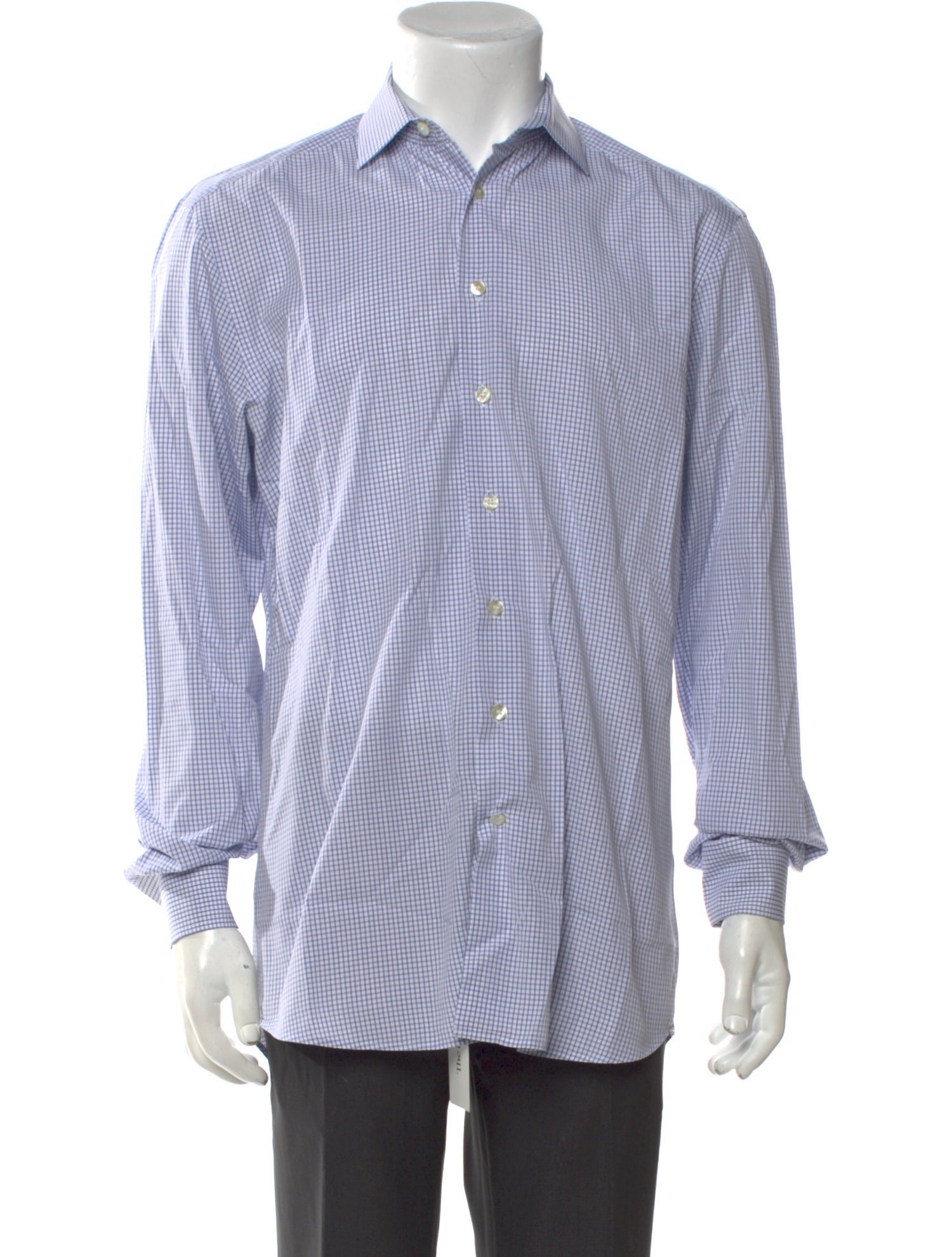 Etro Plaid Print Long Sleeve Dress Shirt