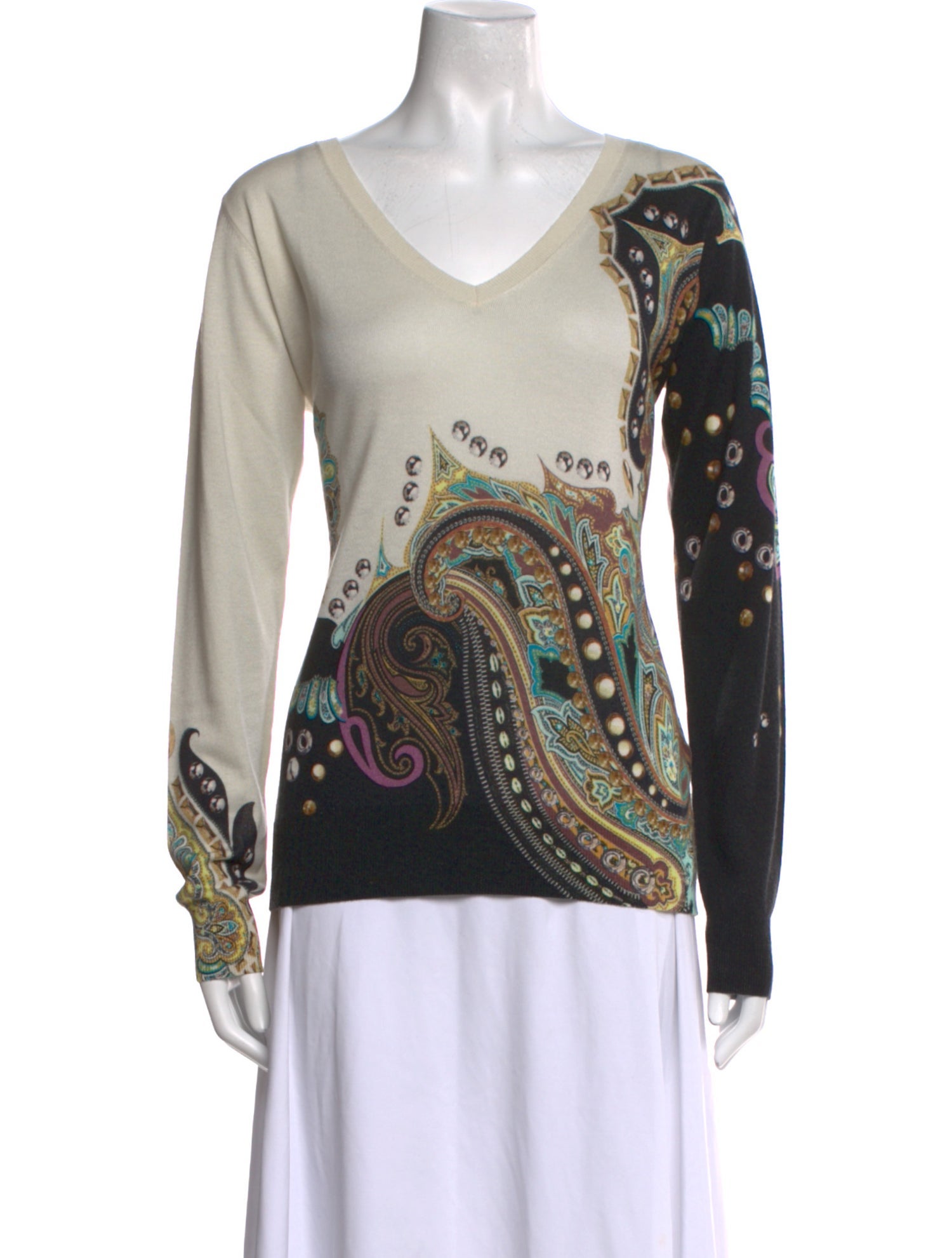 Etro Silk Paisley Print Sweater