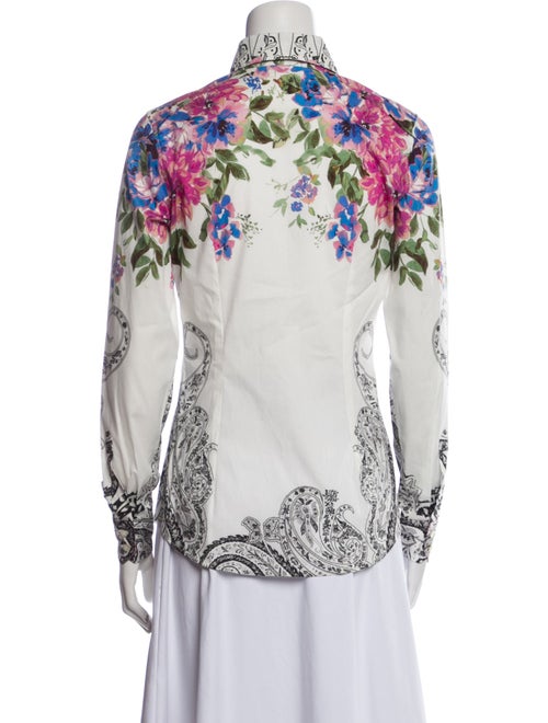 Etro Printed Long Sleeve Button-Up Top
