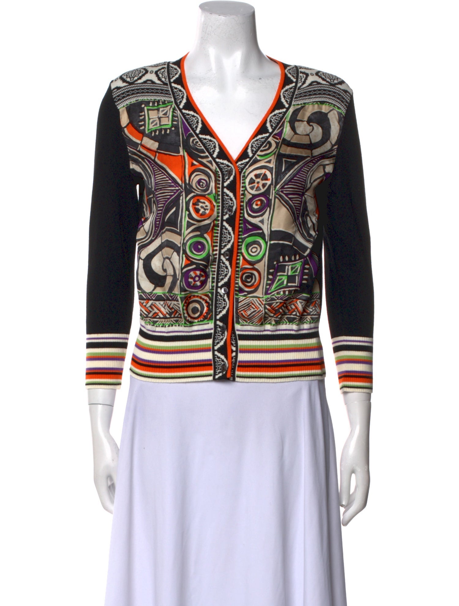 Etro Printed V-Neck Sweater