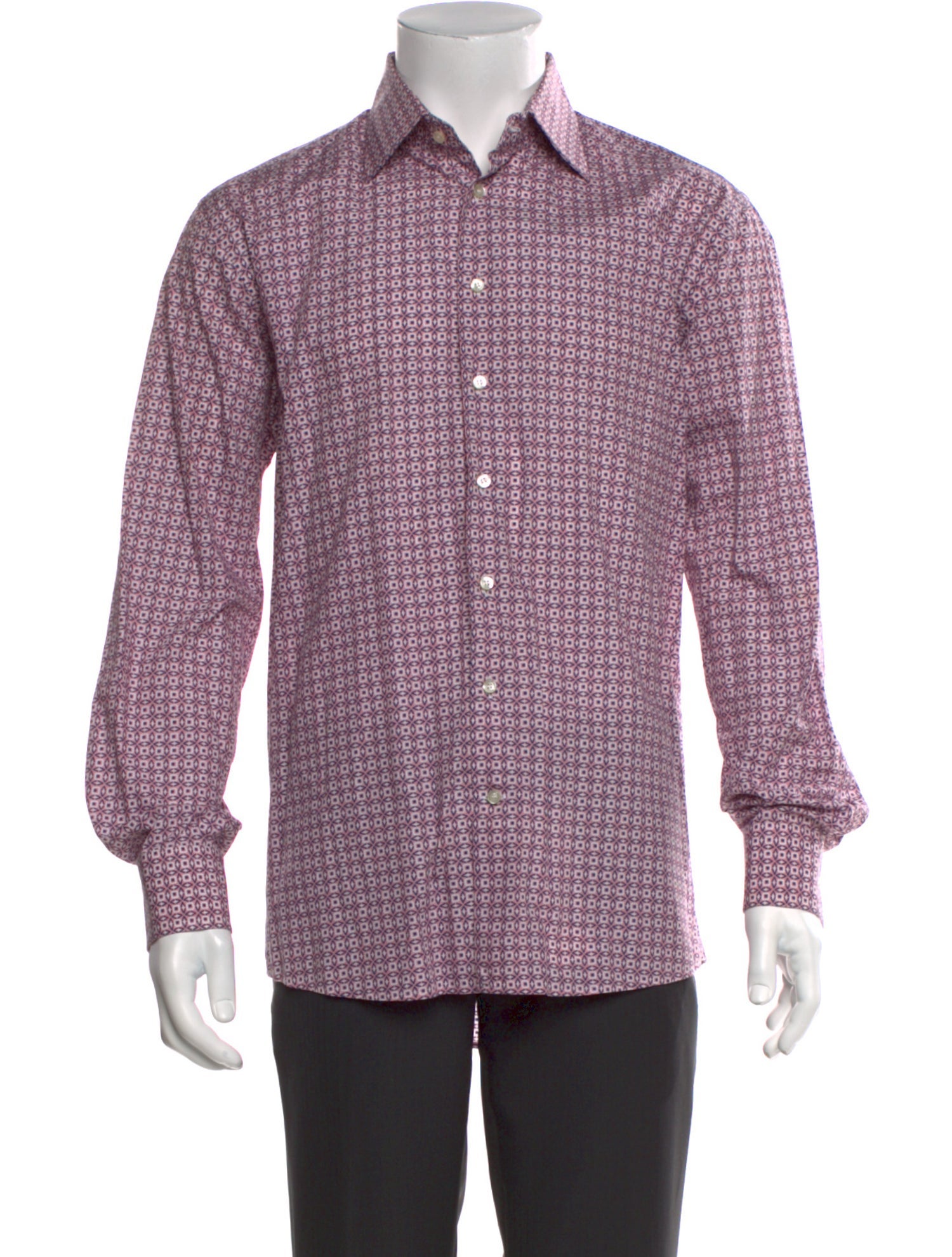 Etro Plaid Print Long Sleeve Dress Shirt
