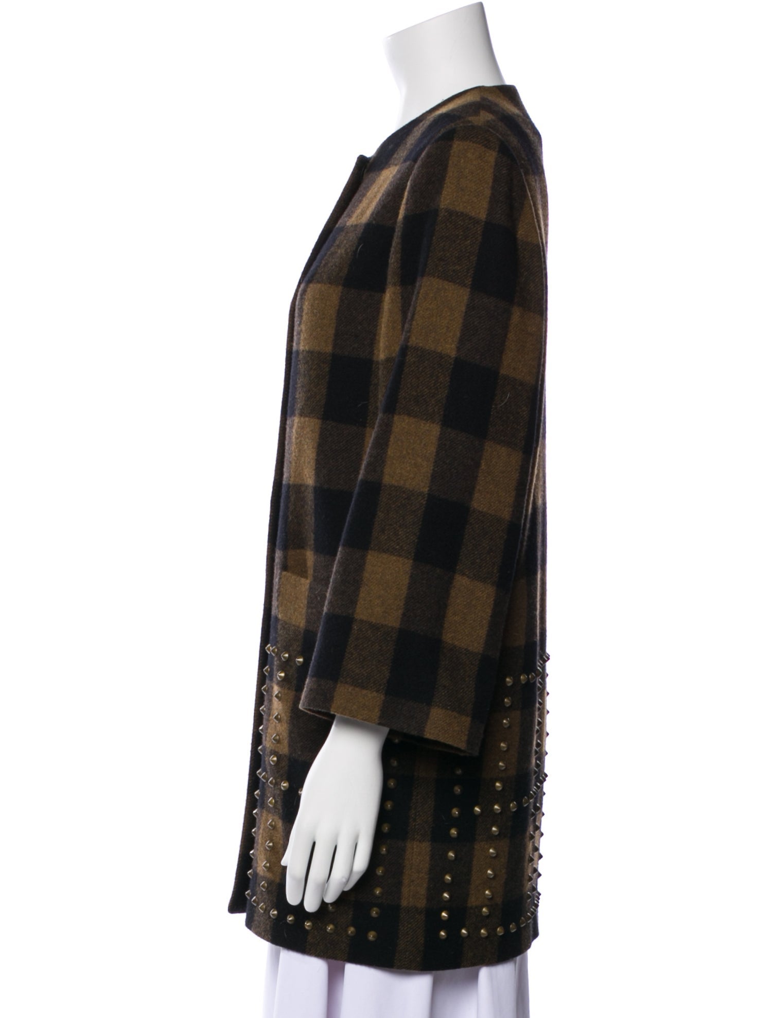 Etro Wool Plaid Print Coat