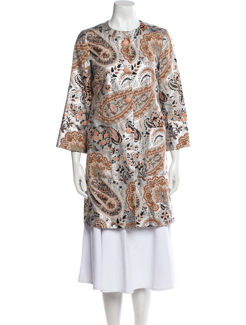 Etro Linen Paisley Print Trench Coat