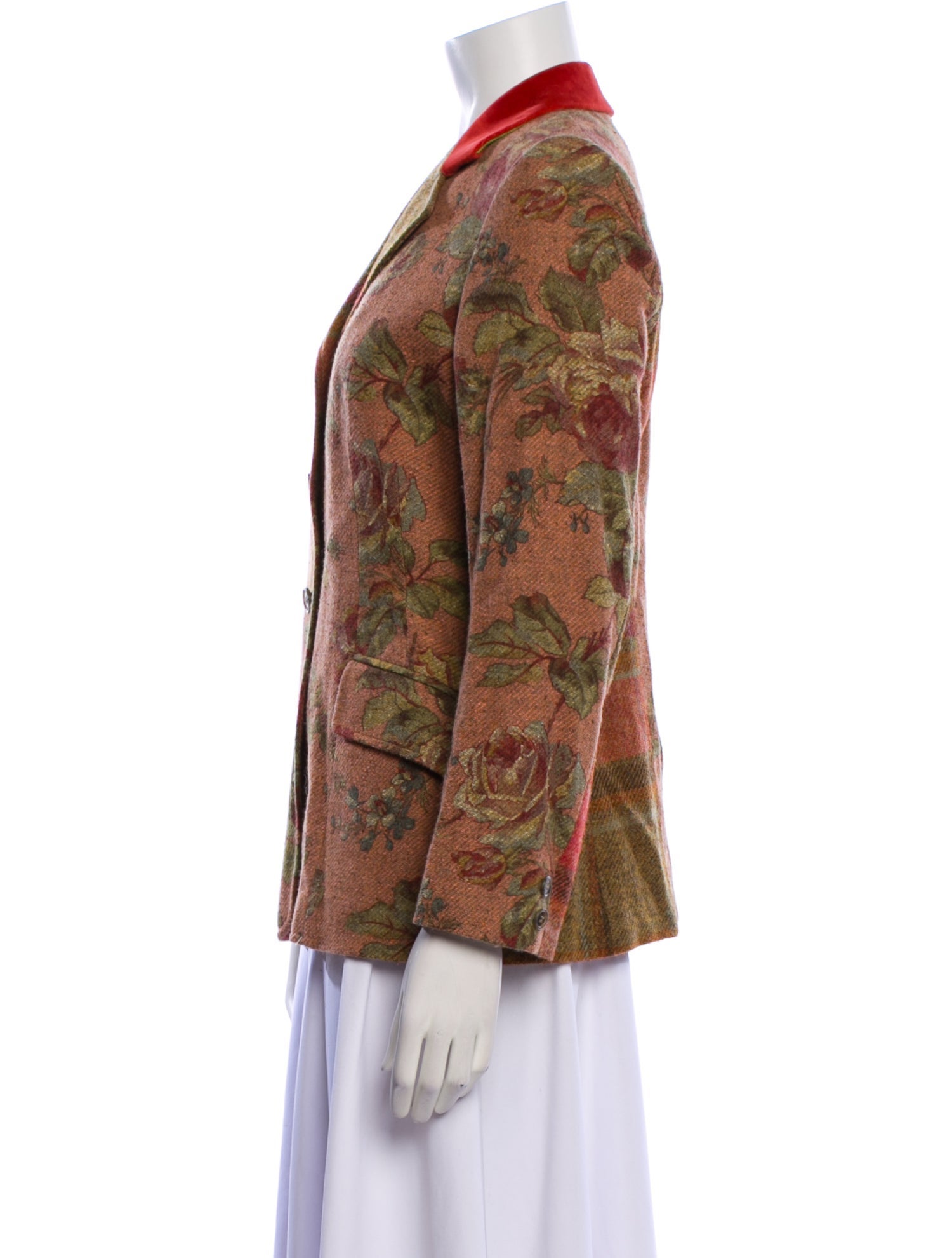 Etro Wool Floral Print Blazer