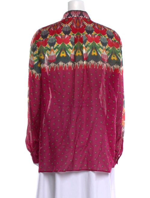 Etro Printed Long Sleeve Button-Up Top