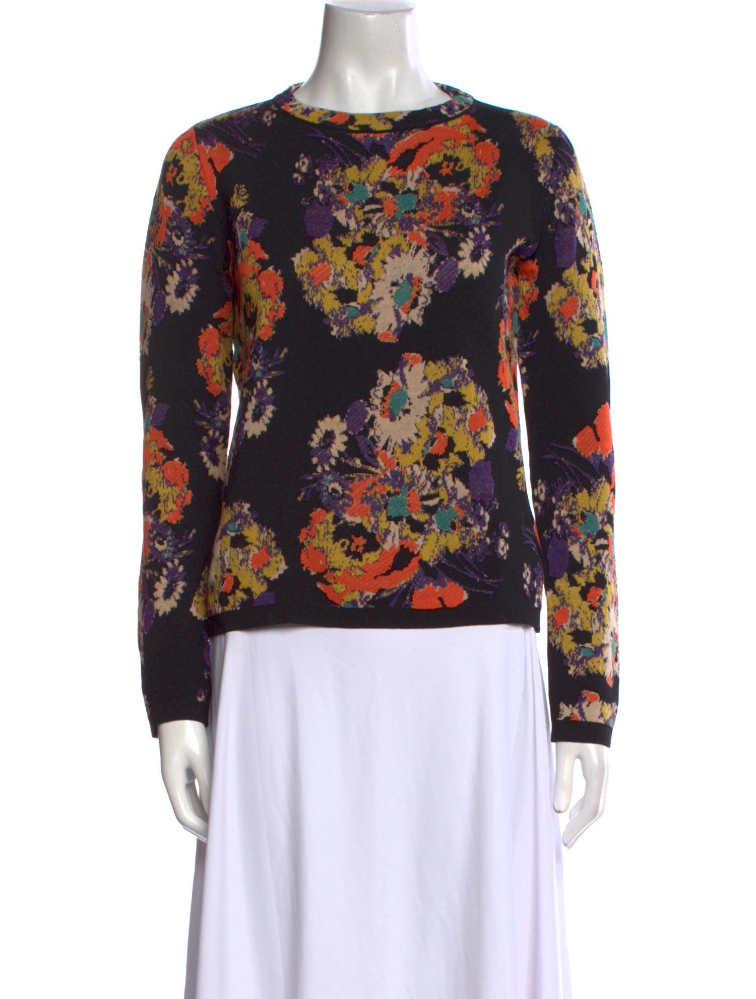 Etro Floral Print Crew Neck Top