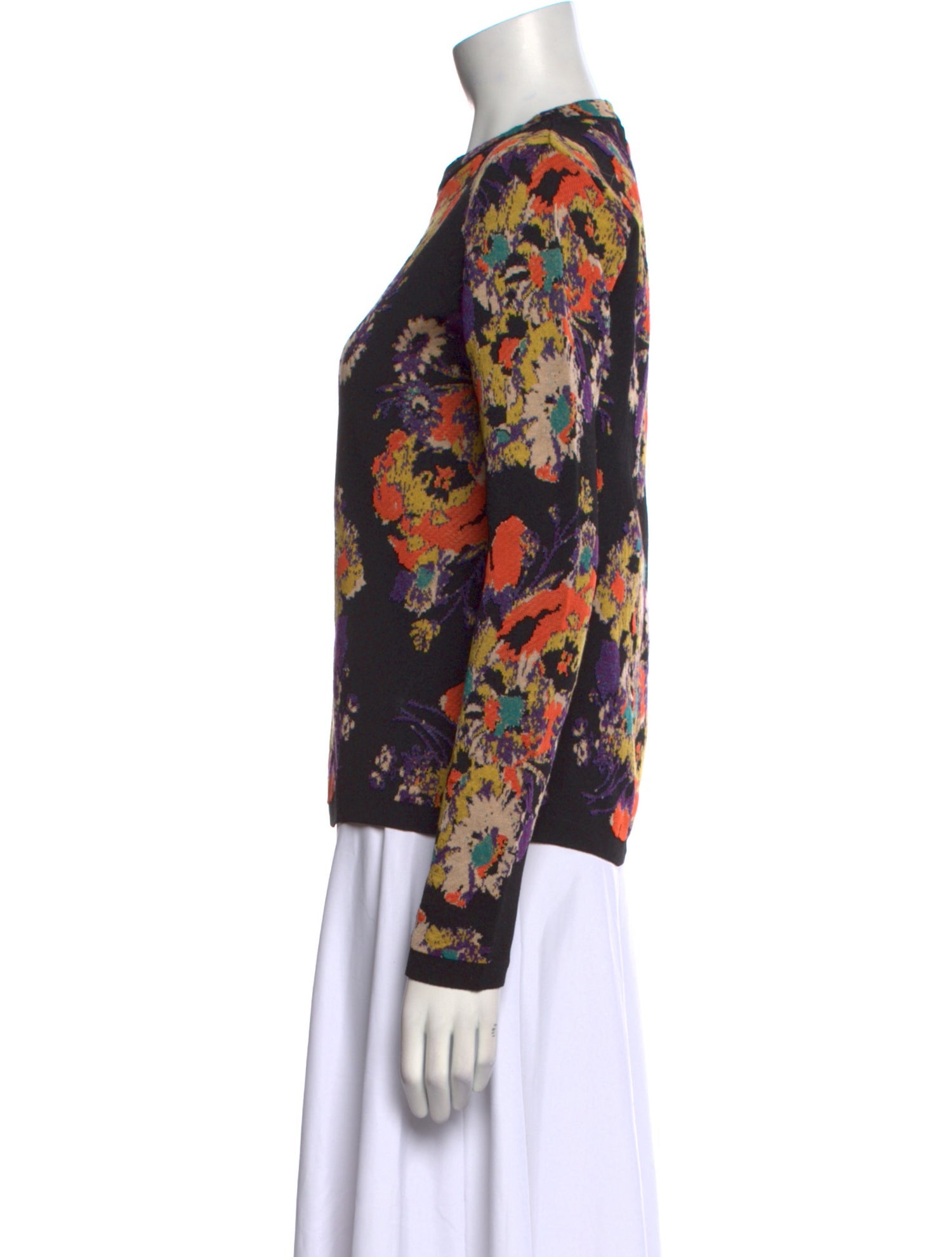 Etro Floral Print Crew Neck Top