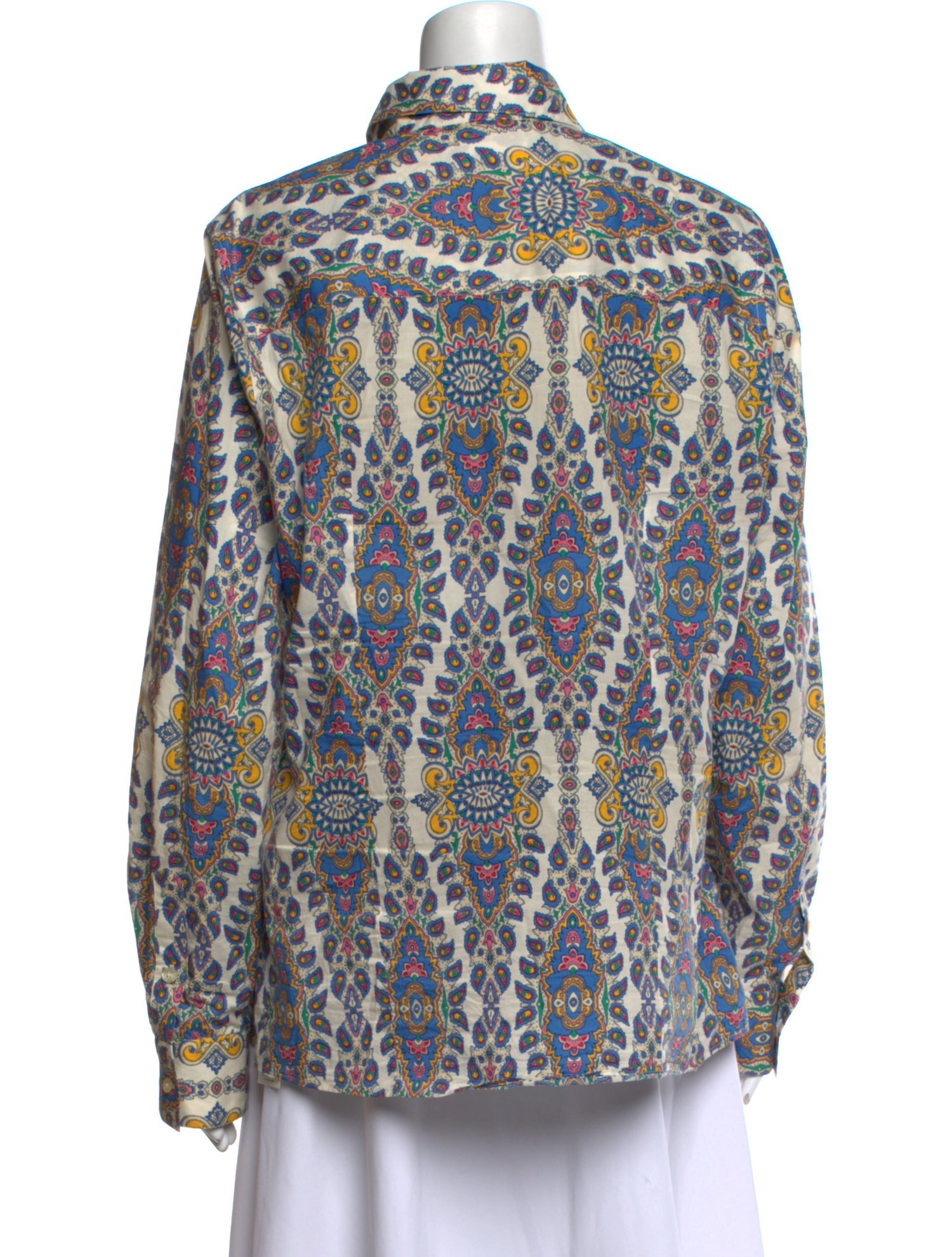 Etro Printed Long Sleeve Button-Up Top