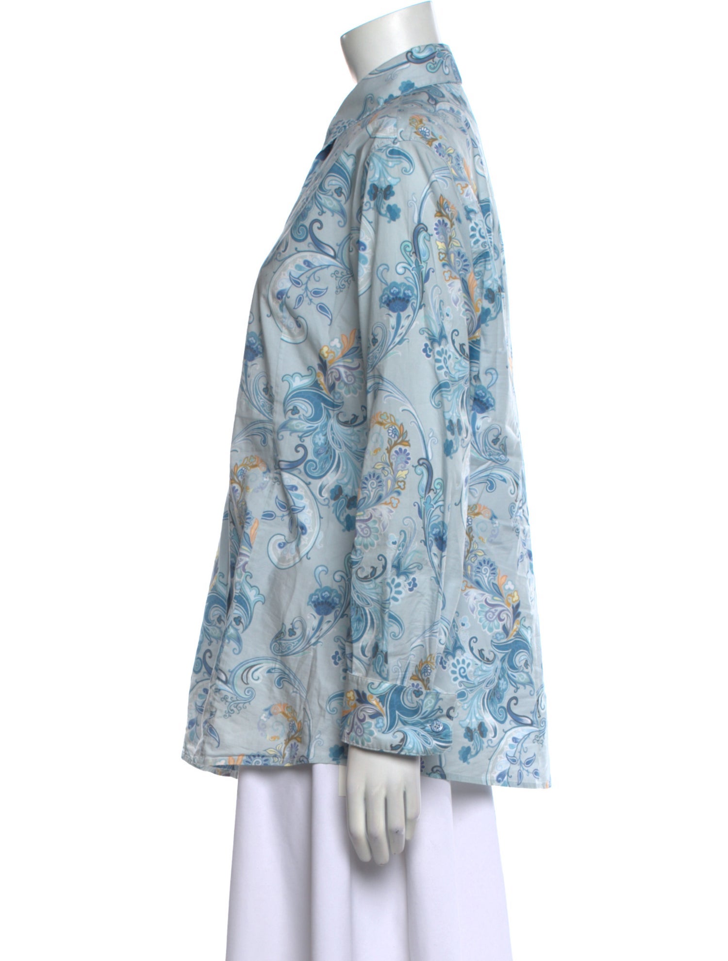 Etro Printed Long Sleeve Button-Up Top