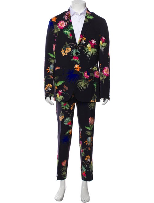 Etro Virgin Wool Floral Print Two-Piece Blazer