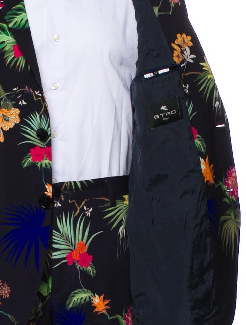 Etro Virgin Wool Floral Print Two-Piece Blazer