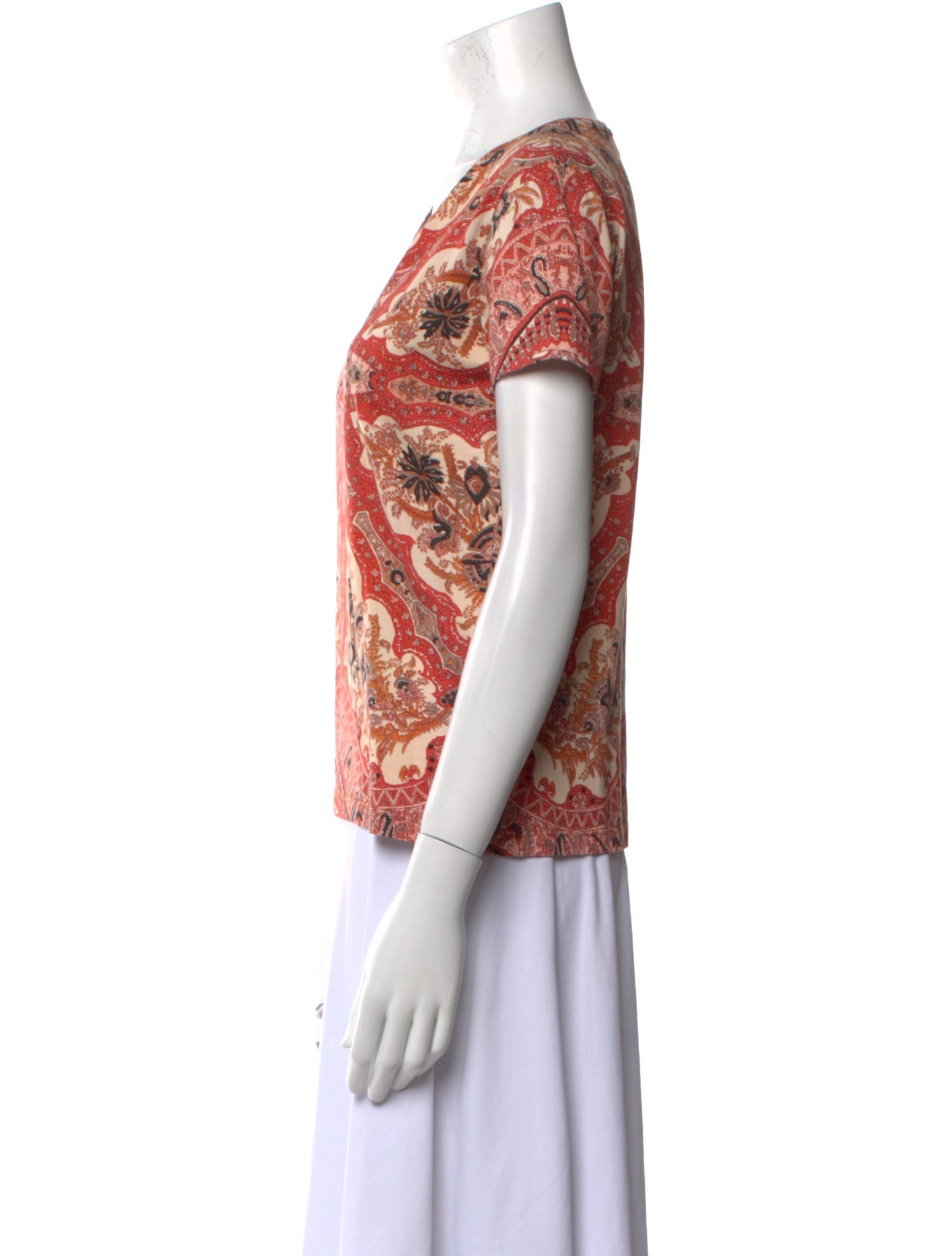 Etro Paisley Print V-Neck T-Shirt