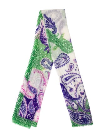 Etro Cashmere Paisley Print Scarf