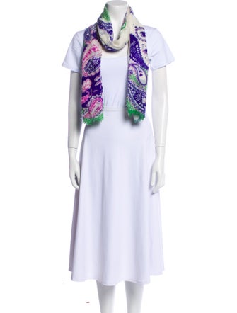 Etro Cashmere Paisley Print Scarf