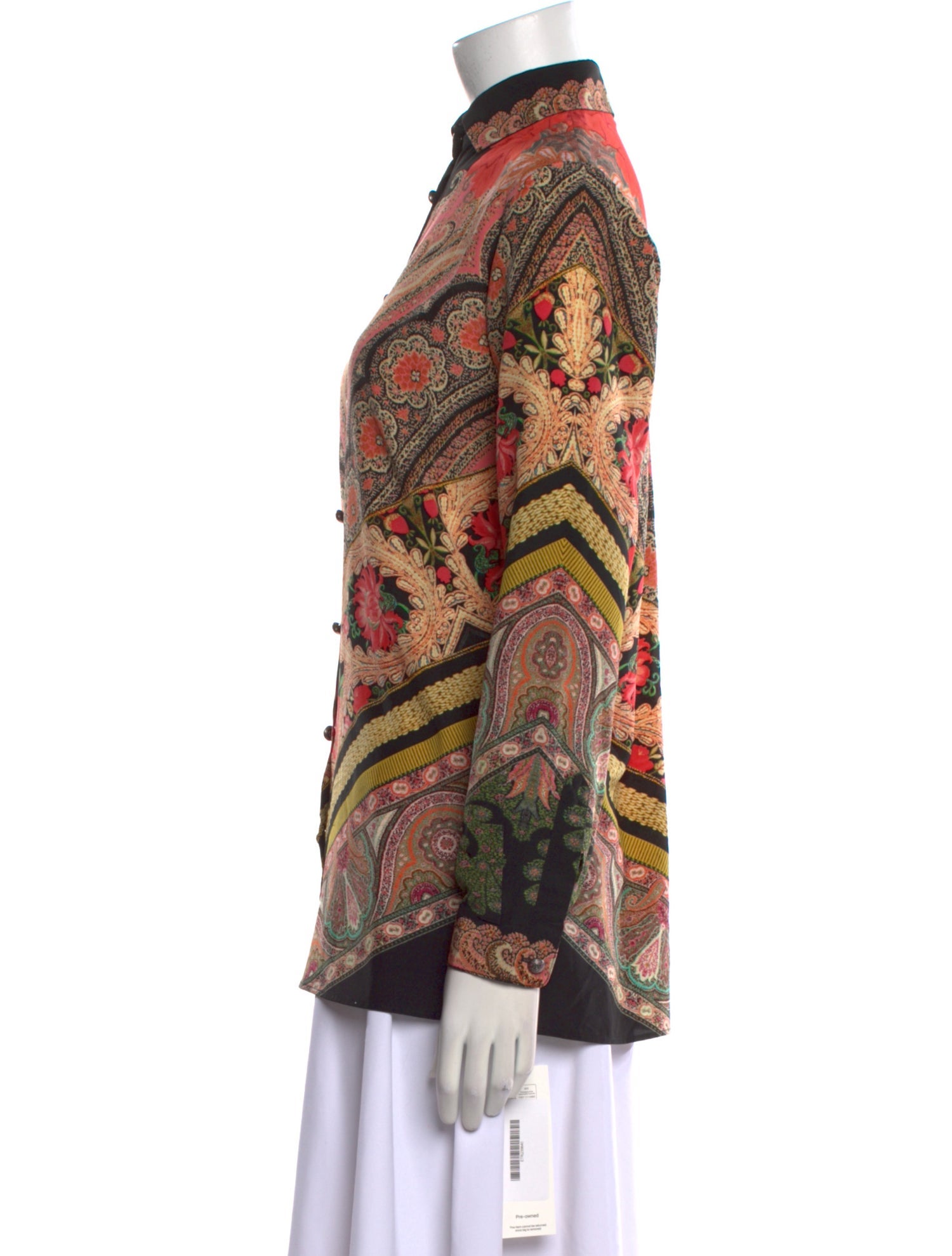 Etro Silk Paisley Print Button-Up Top