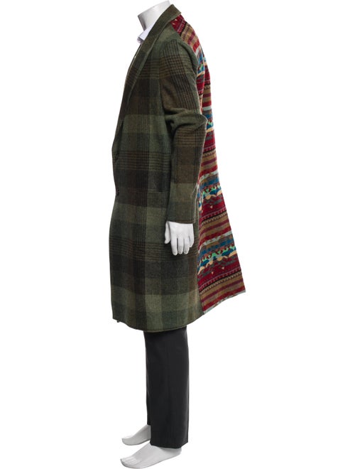 Etro Wool Plaid Print Overcoat