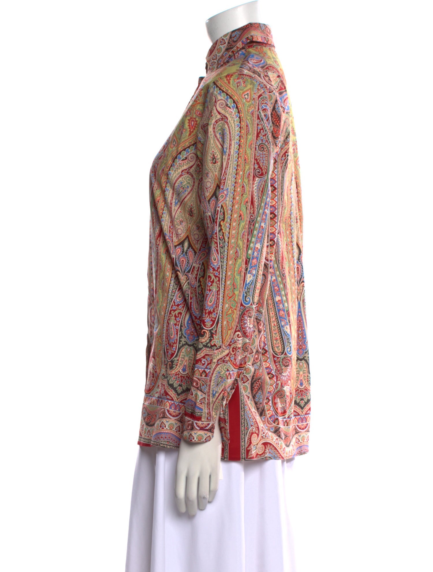 Etro Paisley Print Long Sleeve Button-Up Top