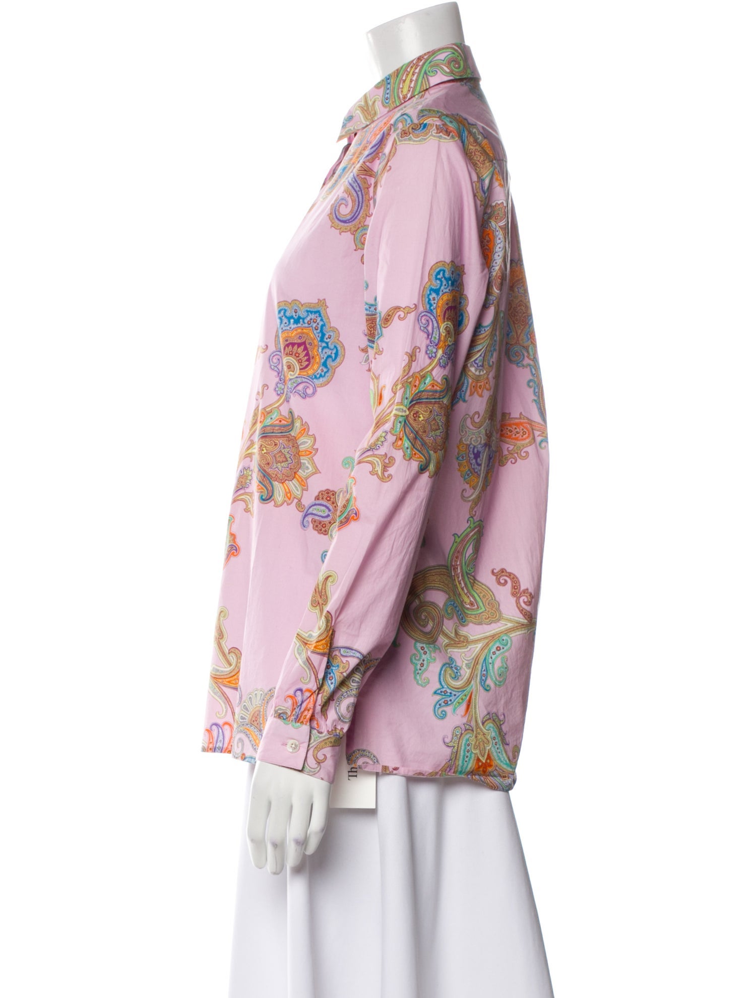 Etro Floral Print Long Sleeve Button-Up Top