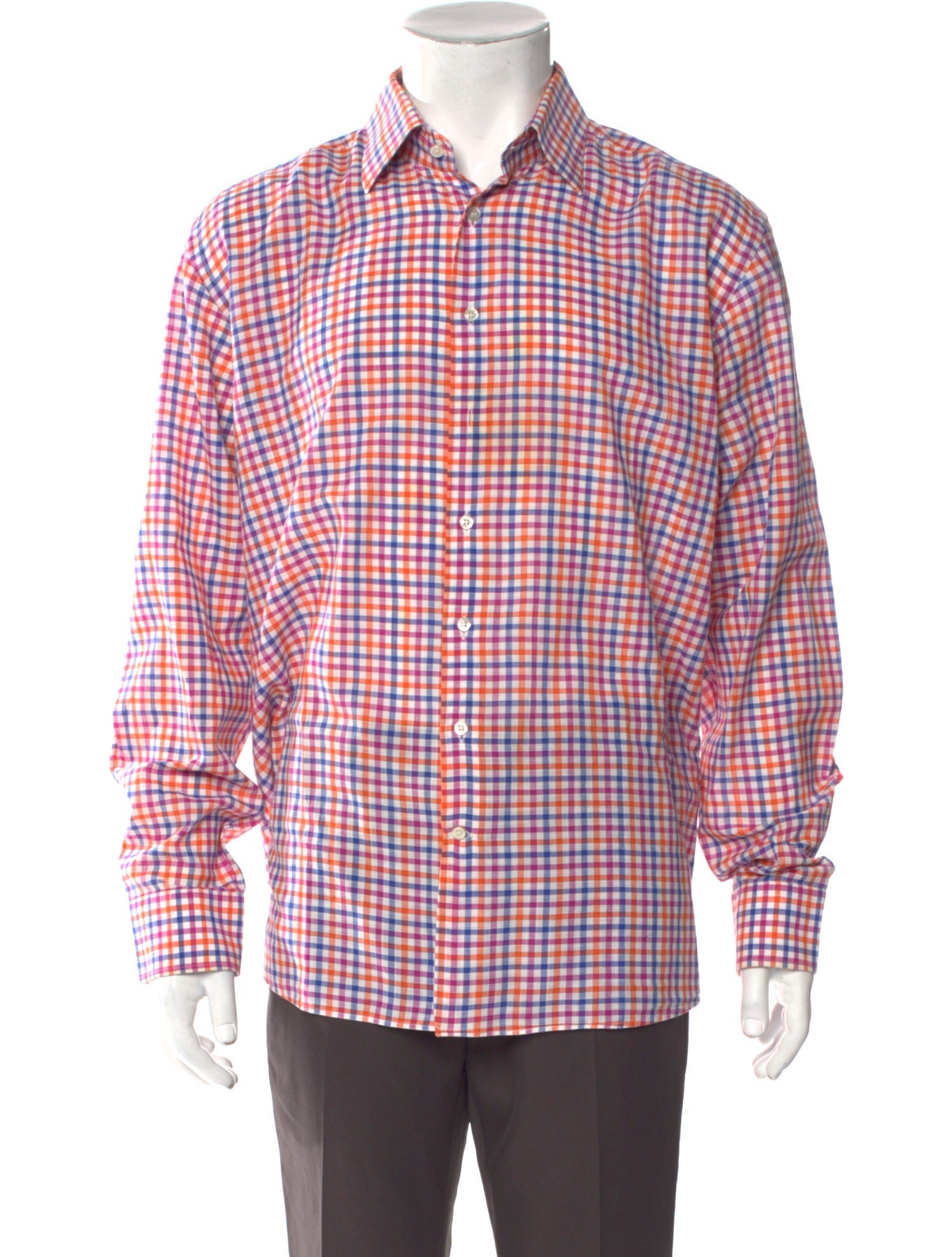 Etro Plaid Print Long Sleeve Shirt