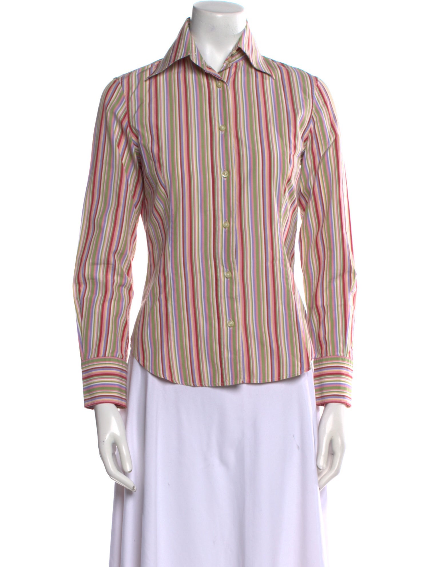 Etro Striped Long Sleeve Button-Up Top