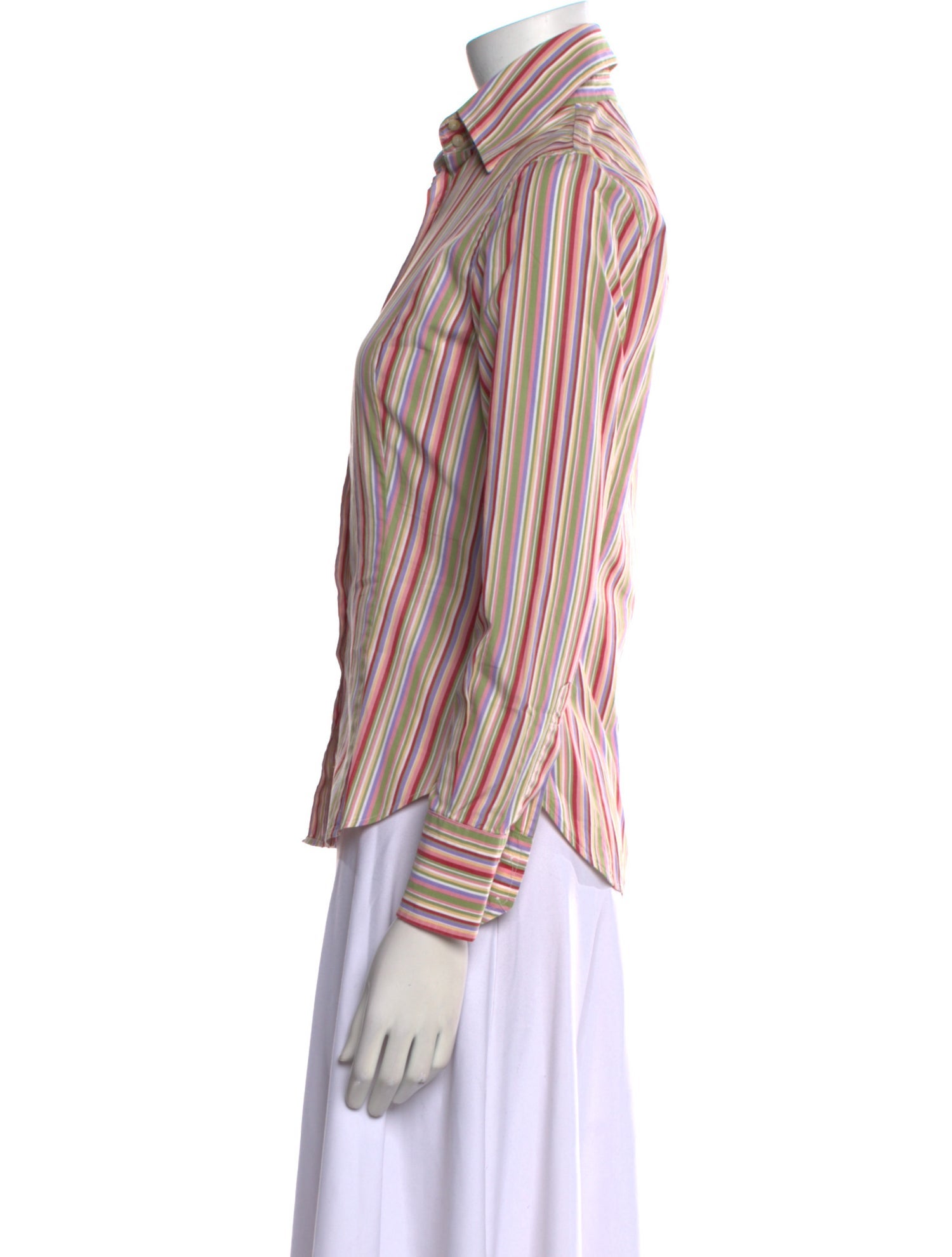 Etro Striped Long Sleeve Button-Up Top