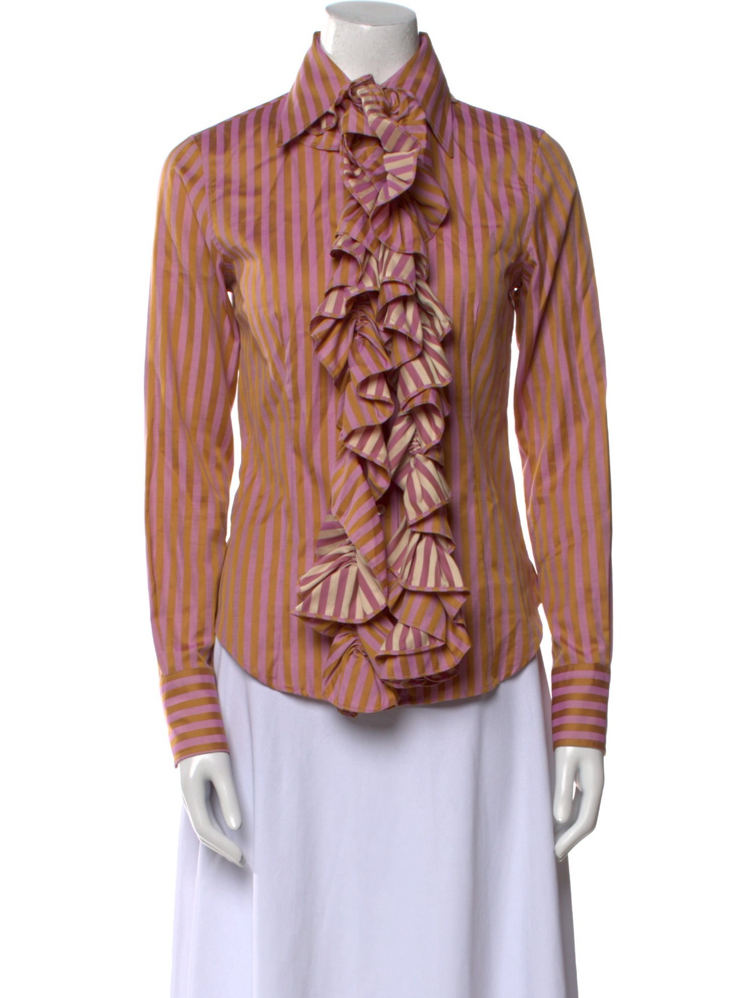 Etro Printed Long Sleeve Button-Up Top