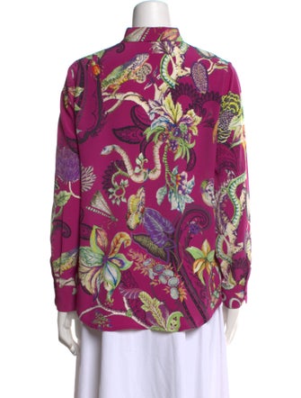 Etro Silk Floral Print Button-Up Top