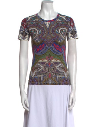 Etro Paisley Print Crew Neck T-Shirt