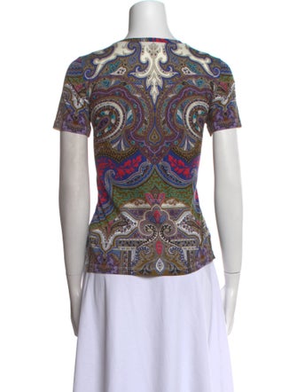 Etro Paisley Print Crew Neck T-Shirt