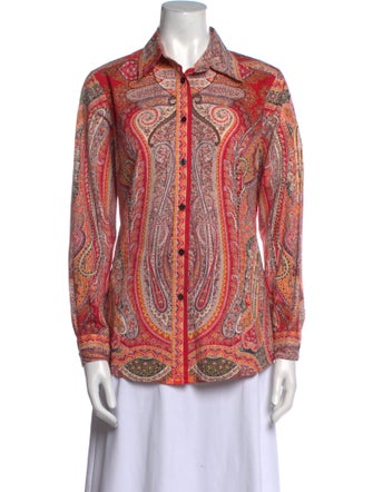 Etro Paisley Print Long Sleeve Blouse