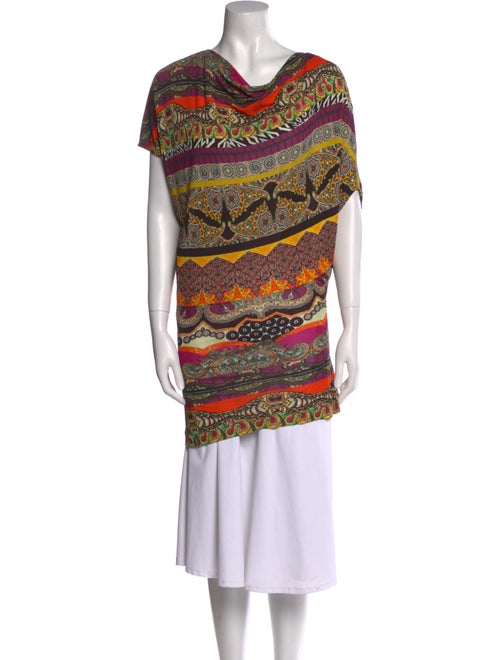 Etro Printed Cowl Neck Tunic