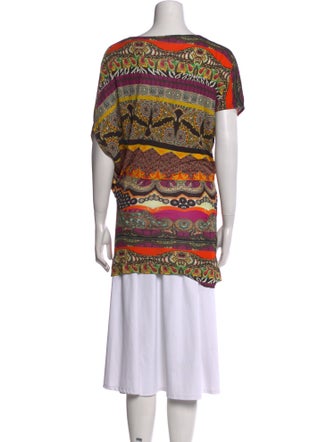 Etro Printed Cowl Neck Tunic