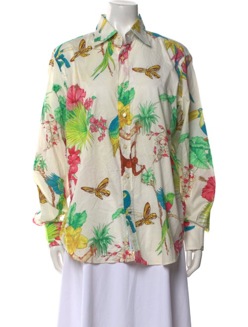 Etro Floral Print Long Sleeve Button-Up Top